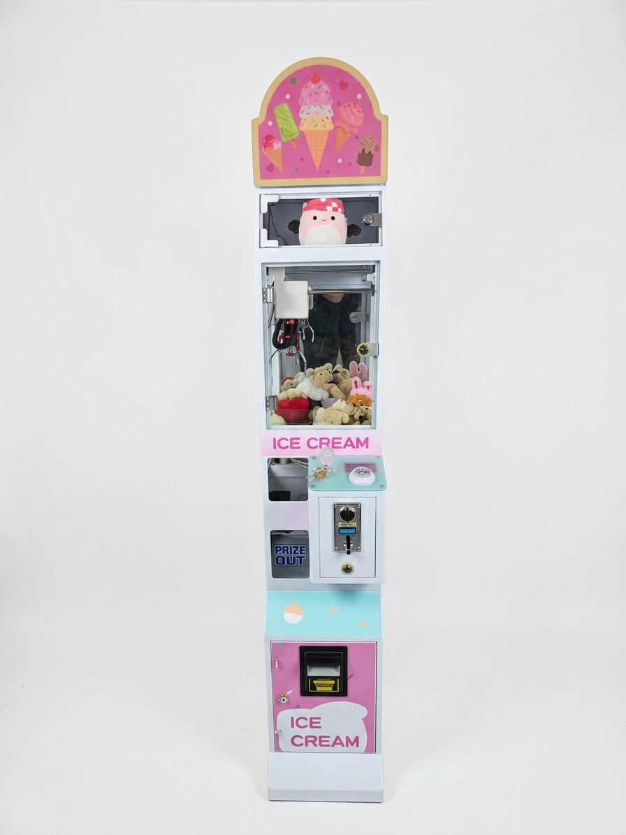 Ice Cream claw machine, front view showing ice cream artwork