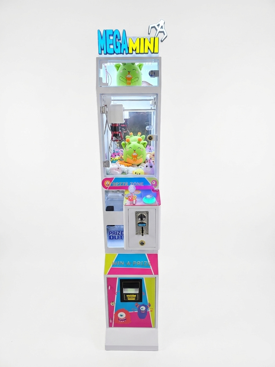 Monsters claw machine, front view showing monster artwork