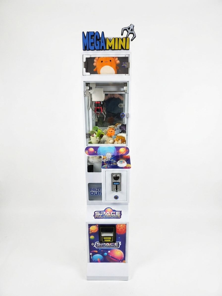 Space claw machine, front view showing galactic graphics