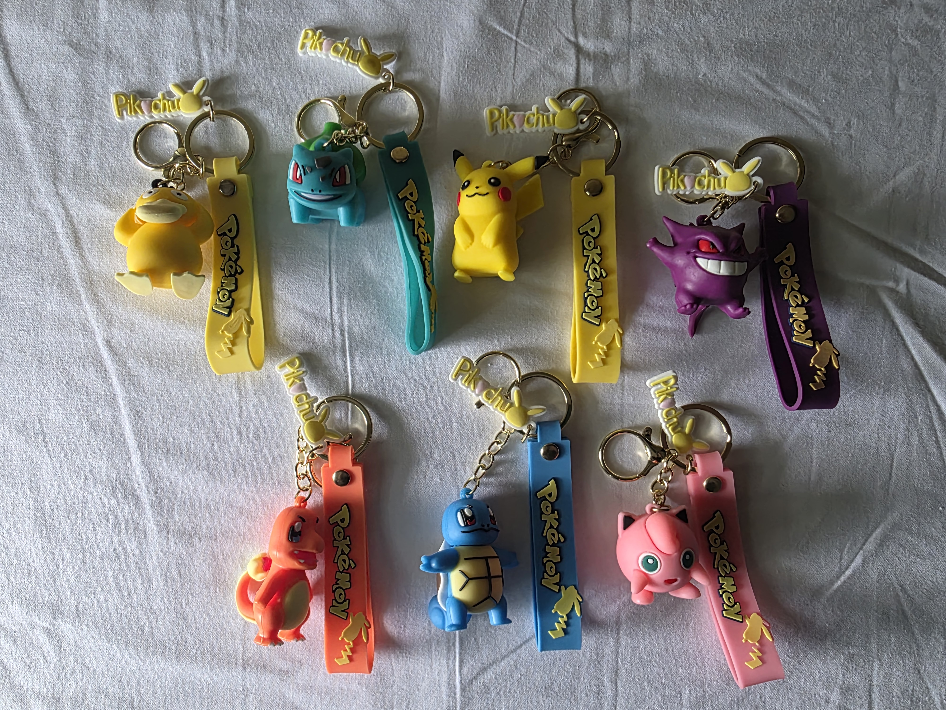 7 Pokémon character keychains prize pack for claw machine