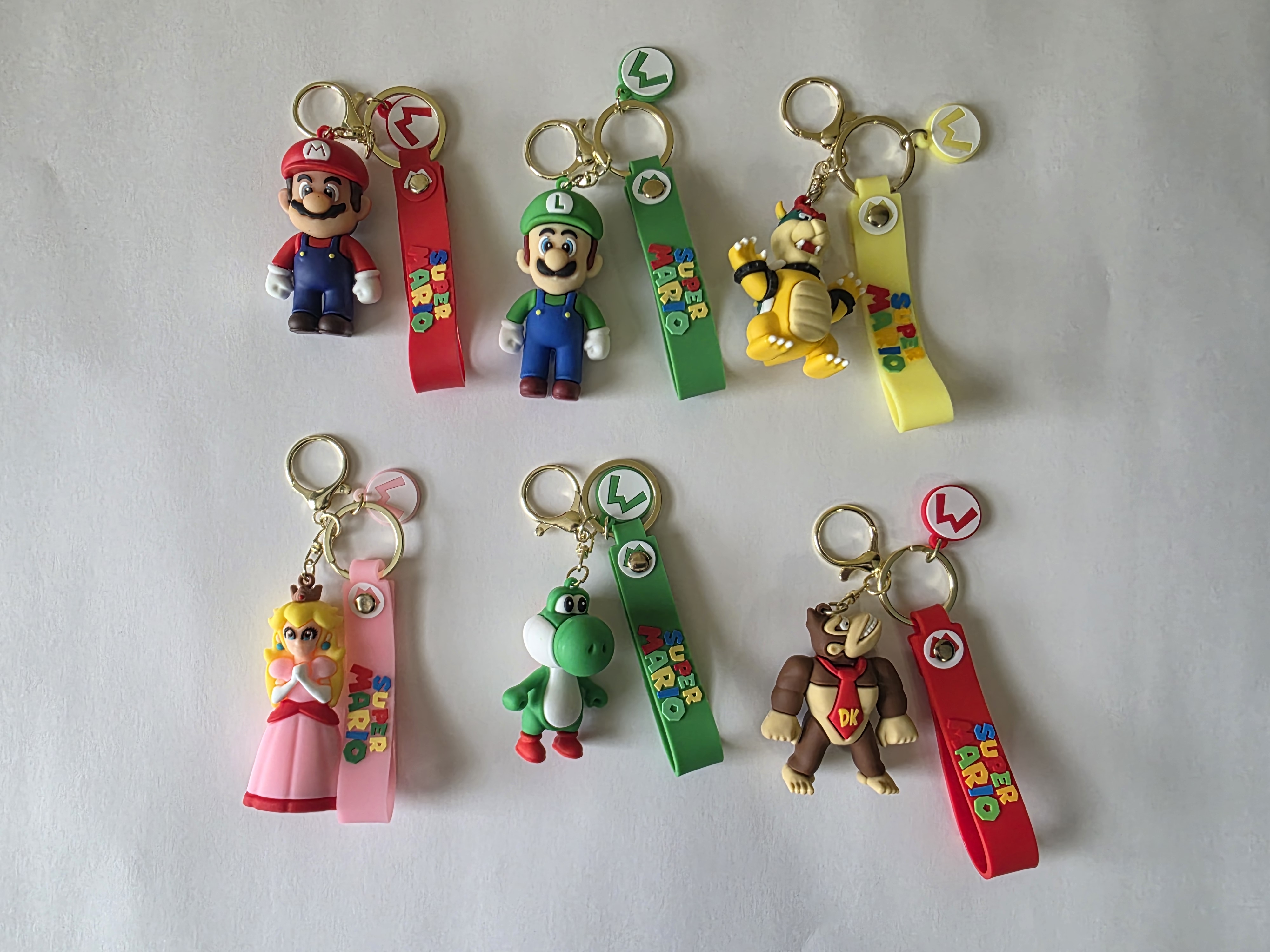 6 Super Mario Bros. character keychains prize pack for claw machine