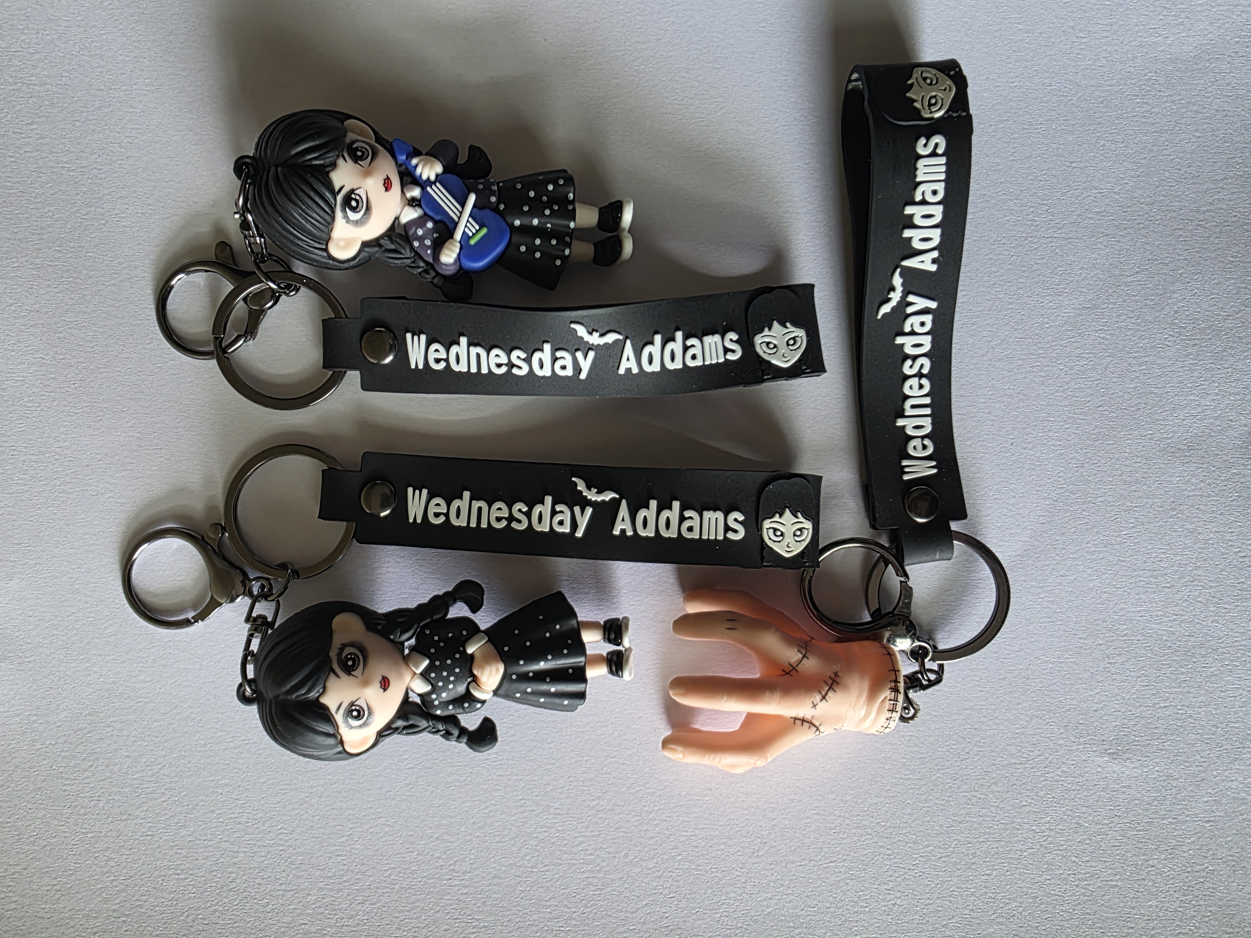 3 Wednesday Addams character keychains prize pack for claw machine